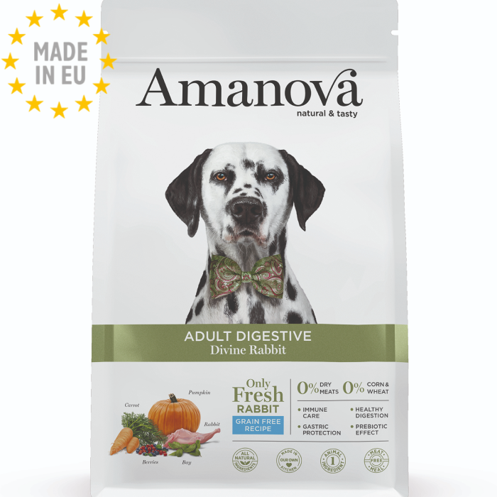 Amanova Skøn Kanin Digestive- Kornfrit voksen hundefoder, EU 10kg