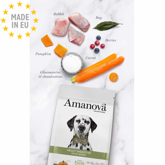 Amanova Skøn Kanin Digestive- Kornfrit voksen hundefoder, EU