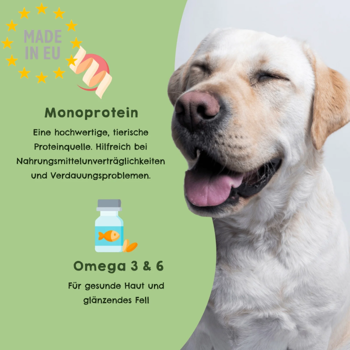 HAPPY JACKY Monoprotein Vådfoder GF til hund Hest 410g, EU - Billede 3