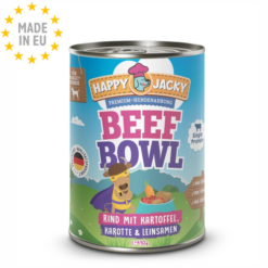HAPPY JACKY Monoprotein Vådfoder GF til hund Okse 410g, EU