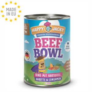 HAPPY JACKY Monoprotein Vådfoder GF til hund Okse 410g, EU