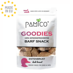 Pamico Frysetørret Ande kød Dry Barf Snack For Hunde & Katte, 50g, EU