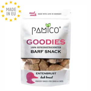 Pamico Frysetørret Ande kød Dry Barf Snack For Hunde & Katte, 50g, EU