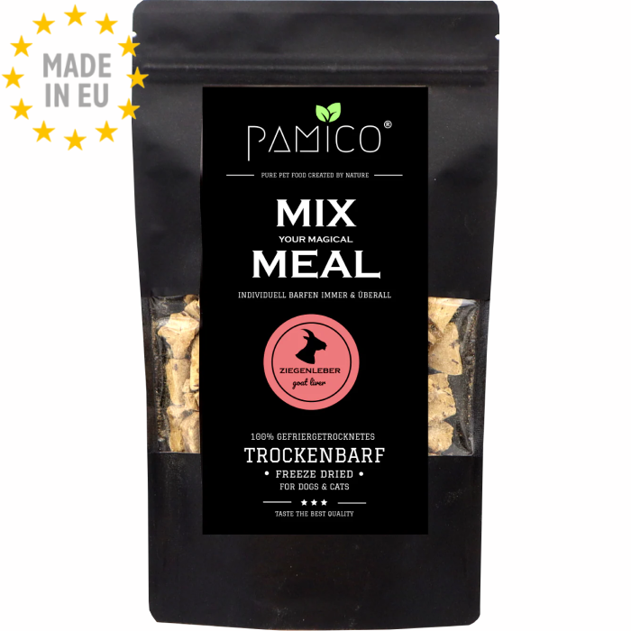 Pamico Frysetørret Gede Lever - Mix Meal Dry Barf For Hunde & Katte, 120g, EU