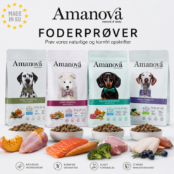 Amanova FODERPRØVE Test din hund smag Hundefoder GF EU