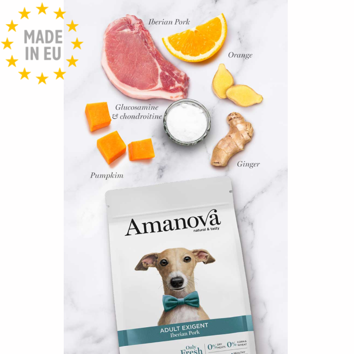 Amanova Velsmagende Pork Exigent - Kornfrit voksen hundefoder, EU - Billede 2