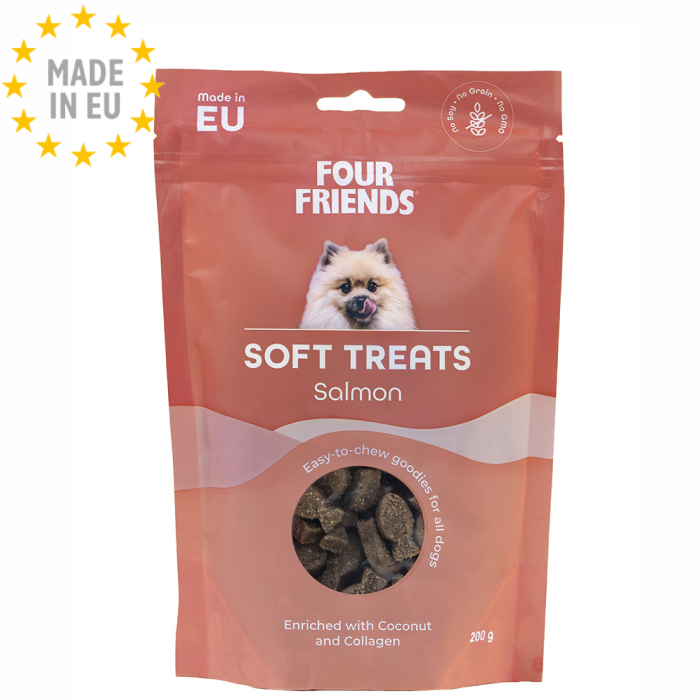 Four Friends Soft Treat Godbid Hund Laks 200g EU