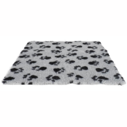 Nordic Paws Vet Bed Hundetæppe, 25MM, Grå m Poter, 150x100cm
