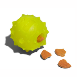 Zee.dog Rob the Microbe 100% Naturlig fluorescerende Gummibold hund Gul Ø6cm