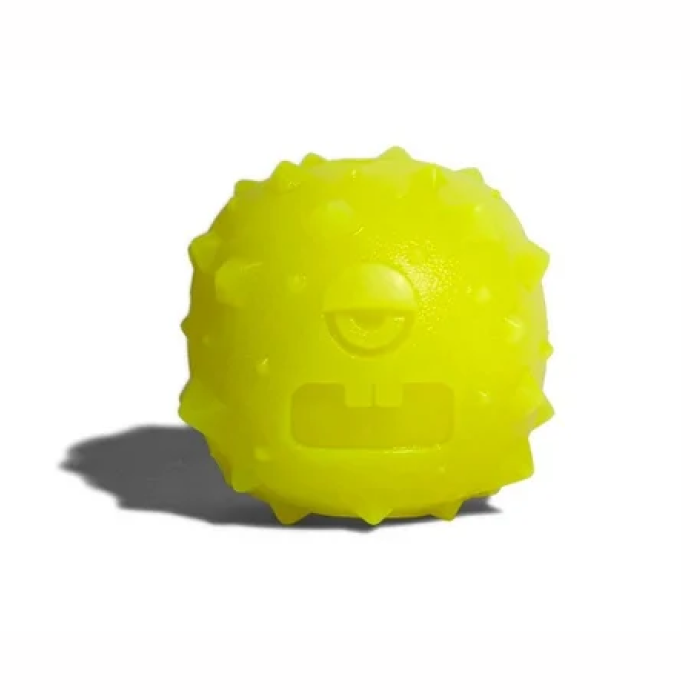 Zee.dog Rob the Microbe 100% Naturlig fluorescerende Gummibold hund Gul Ø6cm