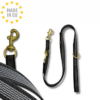 Anti-Slip træningsline – justerbar hundesnor i sort nylon og massiv messing EU