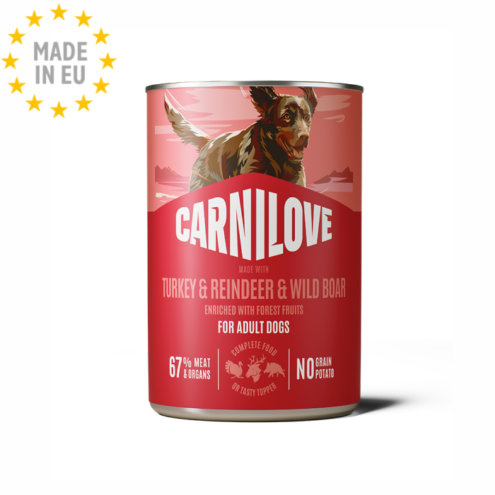 Carnilove Vådfoder til Hund Kalkun, Rensdyr & Vildsvin 400g, EU