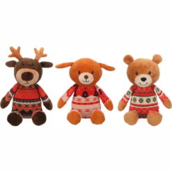 Flamingo Christmas Naturals Blød Hundebamse Jul ca 28cm Ass farve