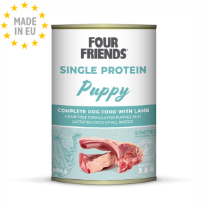Four Friends Single Protein Vådfoder Lam hvalp, 400g, EU