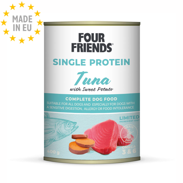 Four Friends Single Protein Vådfoder Tun, 400g, EU