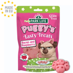 Park life - Puggy's Tasty Kornfri Godbid Bacon & Hindbær smag 80g , EU